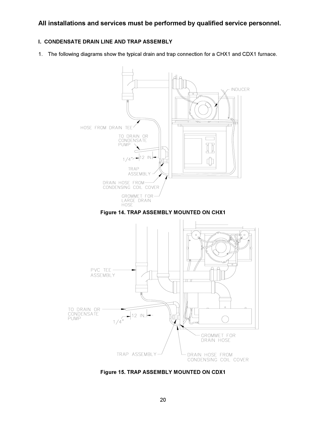 Thermo Products CHX1-75N, CDX1-75N, CHX1-125N, CHX1-100N Trap Assembly Mounted on CHX1, Trap Assembly Mounted on CDX1 