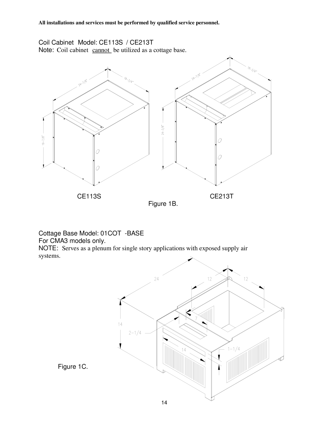 Thermo Products CMA3-75D36N, CMC1-50DV3N, CMC1-50D36N, CMC1-75D36N, CMA3-50D36N Coil Cabinet Model CE113S / CE213T 