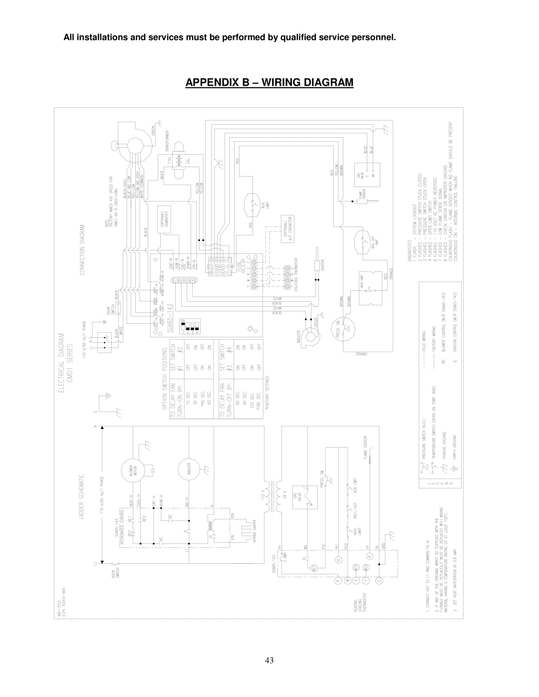 Thermo Products GDM1-80N, GMD1-60N service manual Appendix B Wiring Diagram 