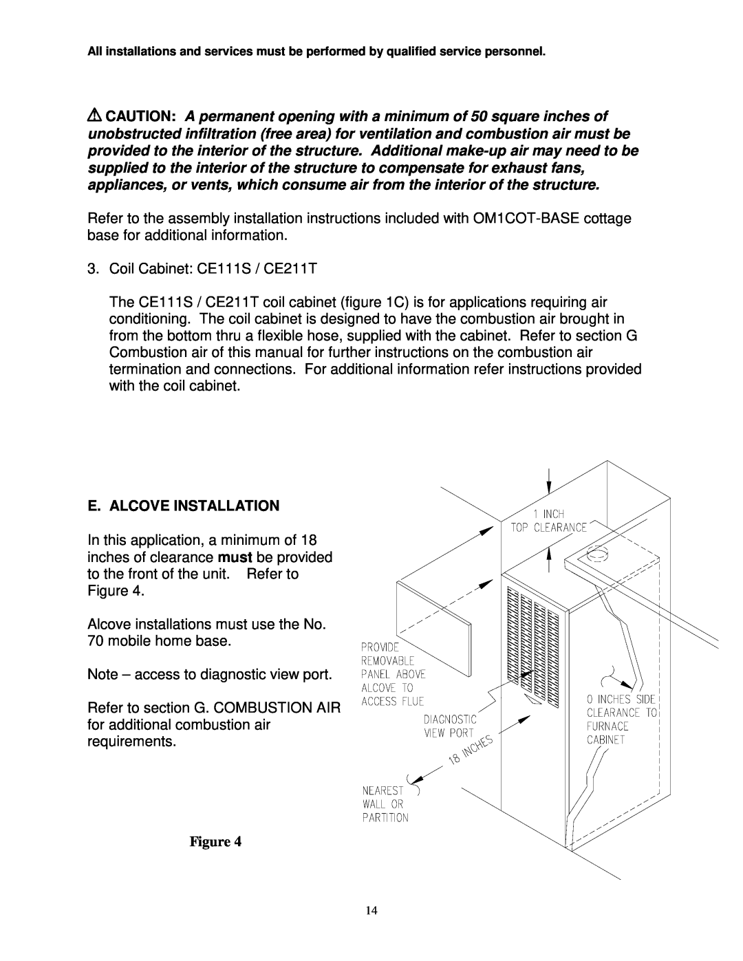 Thermo Products GMD1-60N, GDM1-80N service manual E. Alcove Installation 