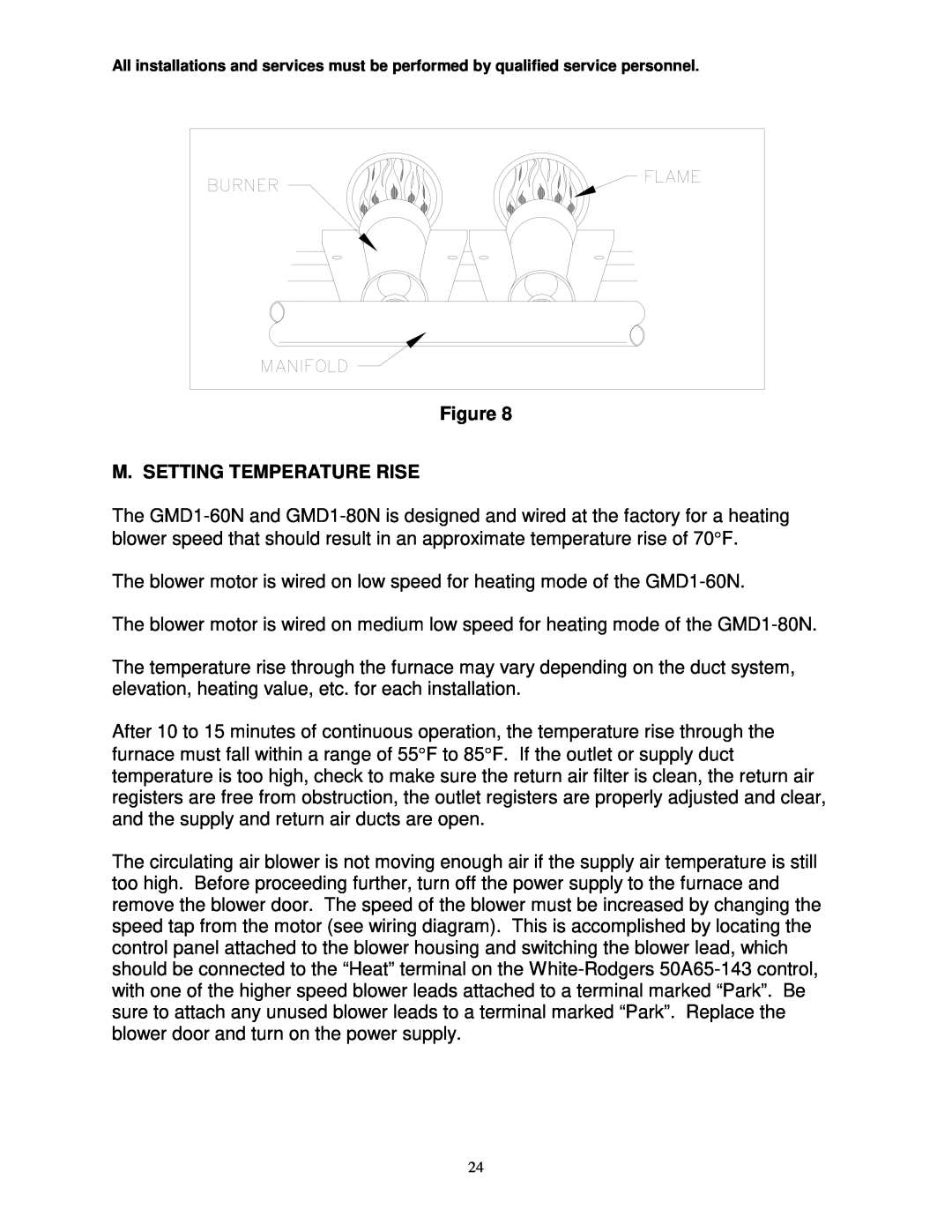 Thermo Products GMD1-60N, GDM1-80N service manual Figure M. SETTING TEMPERATURE RISE 