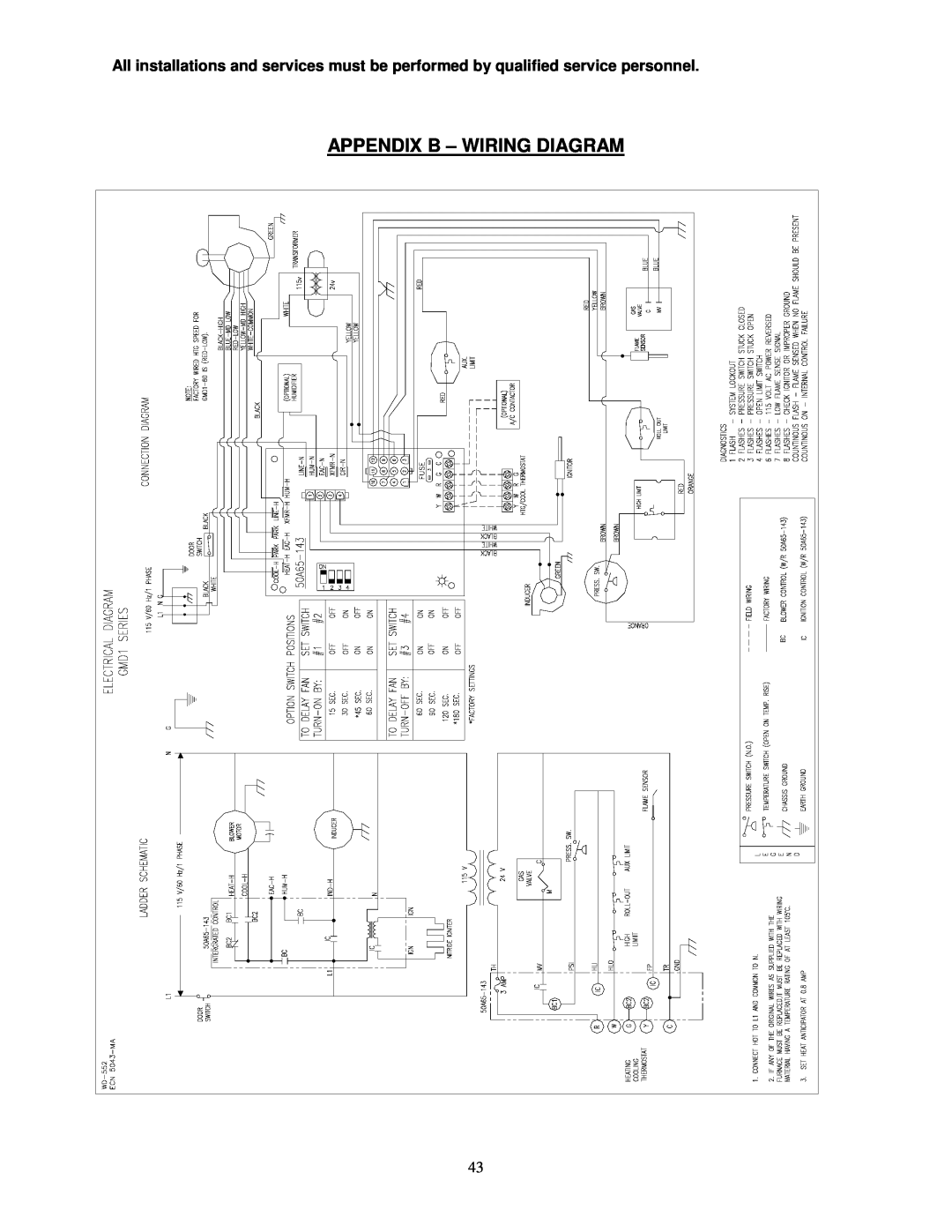 Thermo Products GDM1-80N, GMD1-60N service manual Appendix B - Wiring Diagram 