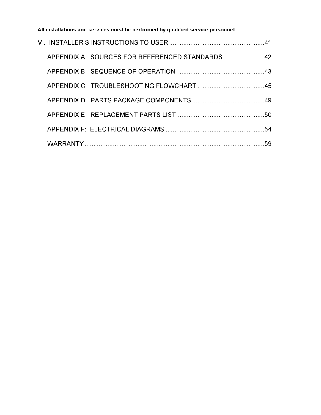 Thermo Products MHA1-50N, MDA1-50N, MHA1-75N, MHA1-100N, MHA1-125N, MDA1-75N, MDA1-125N, MDA1-100N service manual 