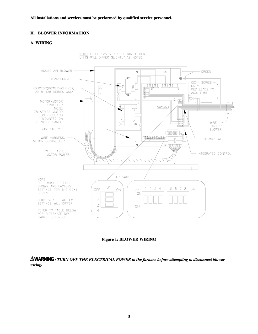 Thermo Products MG-1018 operation manual Ii.Blower Information A. Wiring, Blower Wiring 