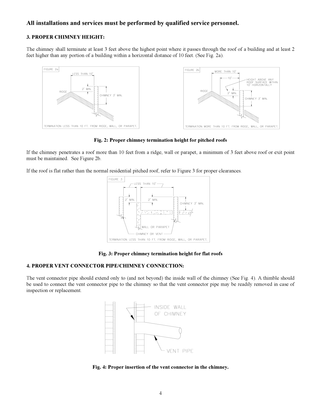 Thermo Products MO-425 manual Proper Chimney Height, Proper Vent Connector PIPE/CHIMNEY Connection 