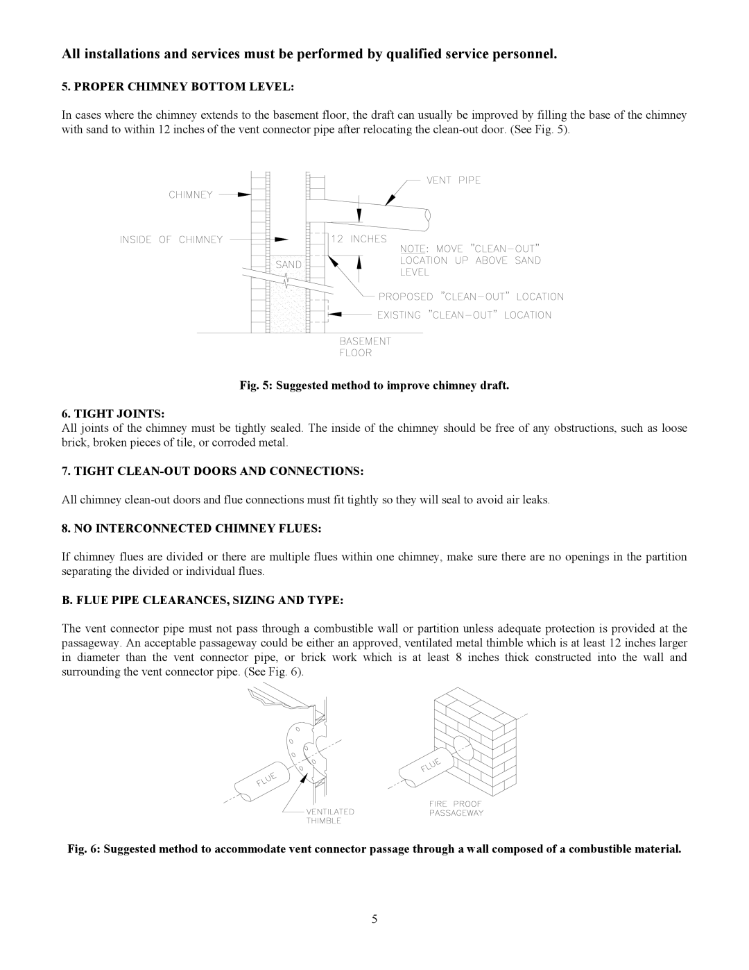 Thermo Products MO-425 manual Proper Chimney Bottom Level, Tight Joints, Tight CLEAN-OUT Doors and Connections 