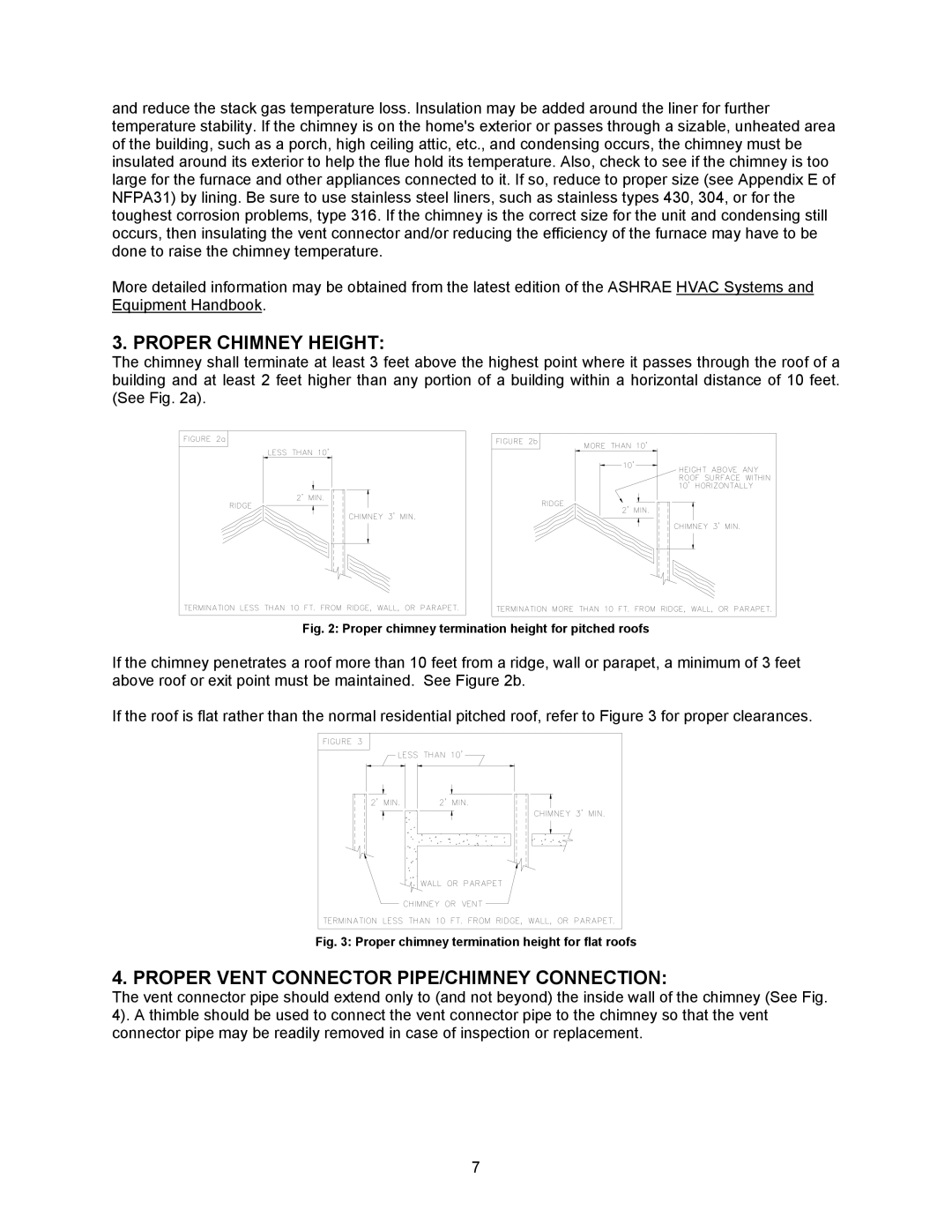 Thermo Products OD6FA072DV5R, OD6RX072DV5R Proper Chimney Height, Proper Vent Connector PIPE/CHIMNEY Connection 