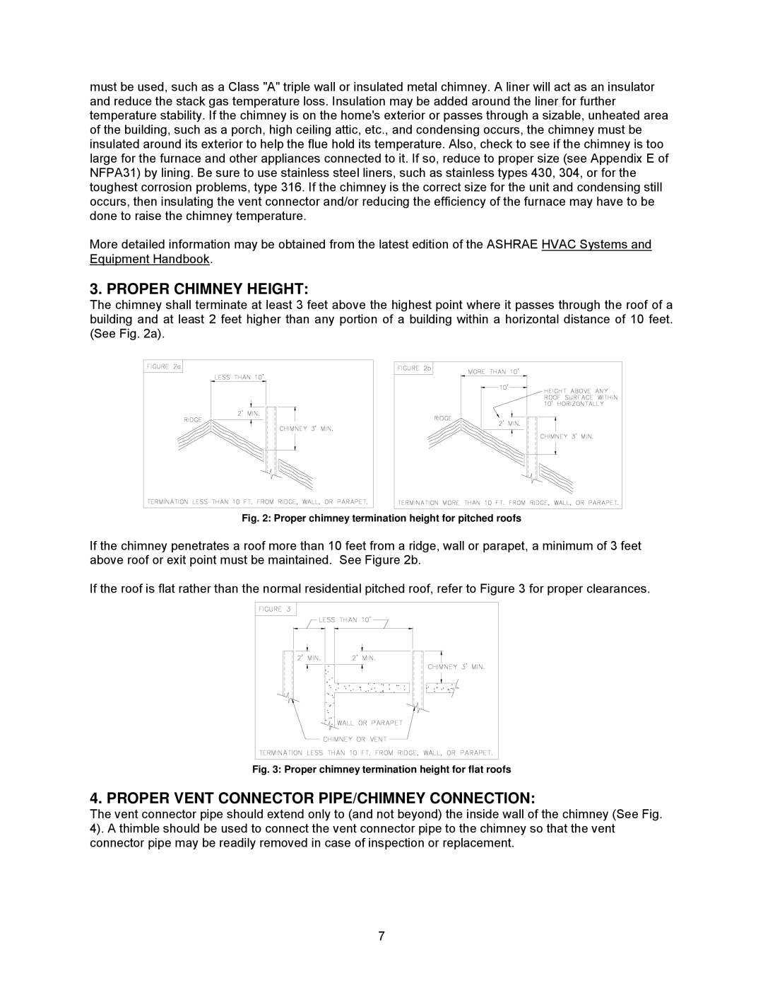 Thermo Products OH6FA072DV4N, OH8FA119DV5R Proper Chimney Height, Proper Vent Connector PIPE/CHIMNEY Connection 