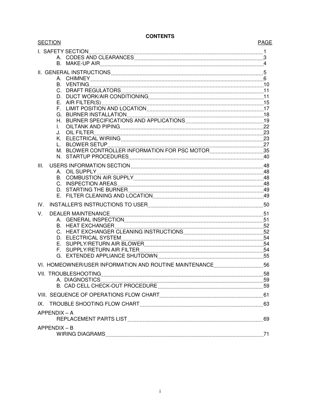 Thermo Products OHFA199DV5B, OHFA199DV5R operation manual Contents 