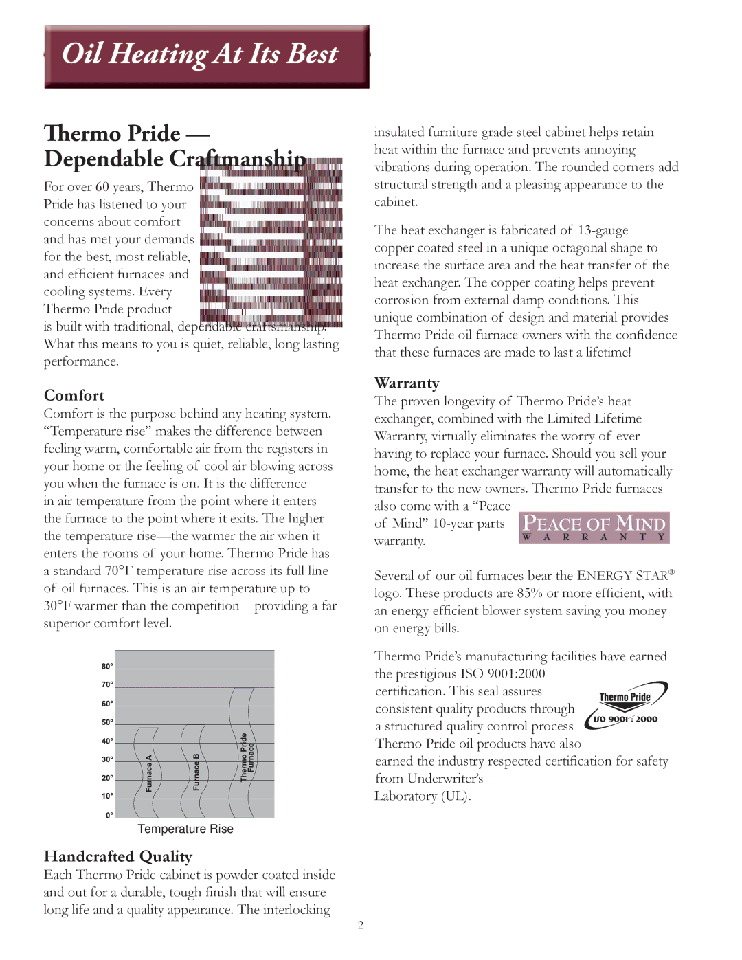 Thermo Products OL5, OL39 manual Comfort, Handcrafted Quality, Warranty 