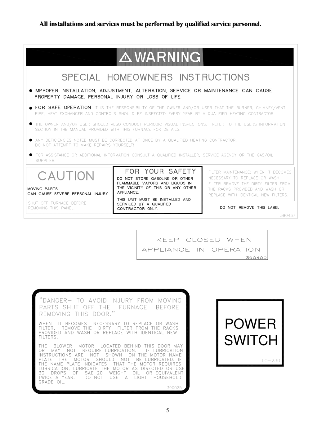 Thermo Products omd-70 service manual Power Switch 