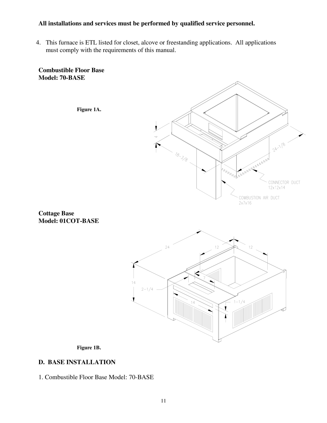 Thermo Products ome-72d36 service manual Base Installation 