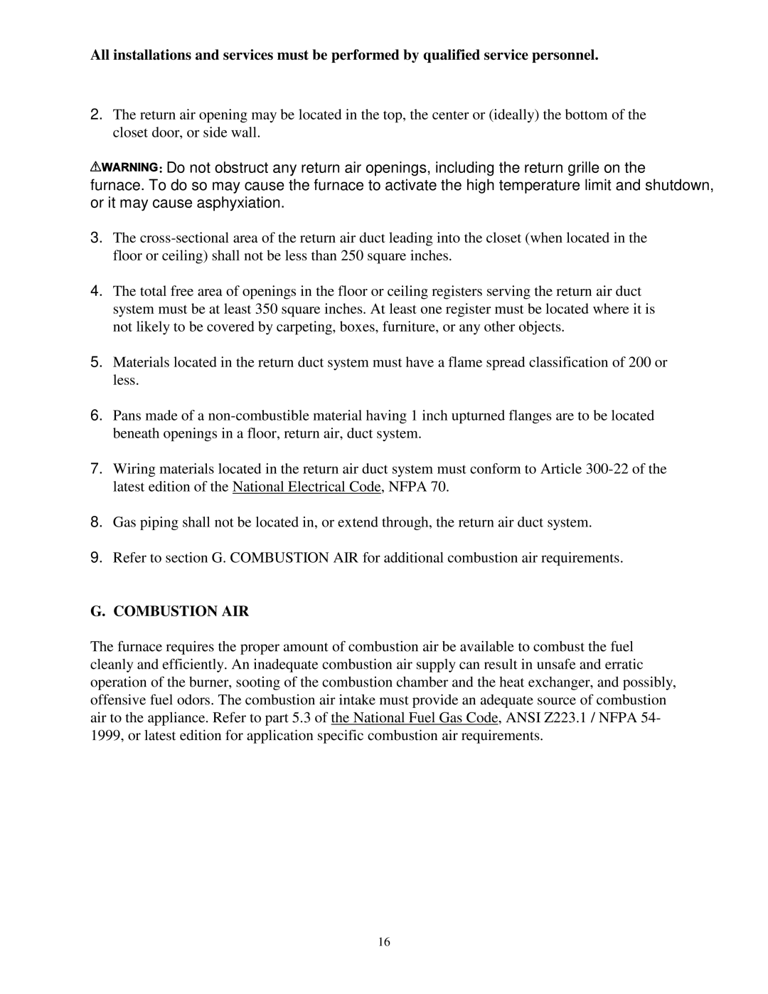 Thermo Products ome-72d36 service manual Combustion AIR 