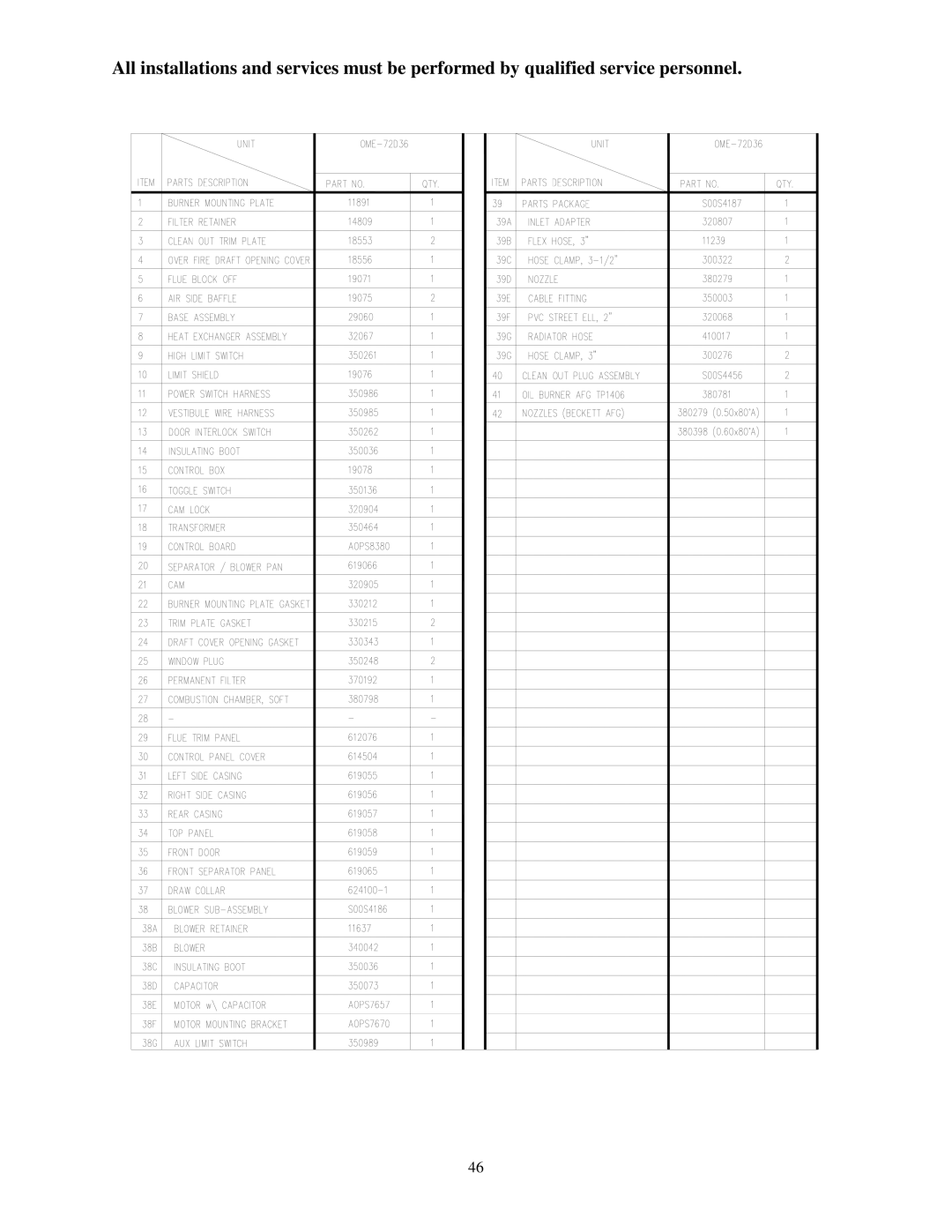 Thermo Products ome-72d36 service manual 