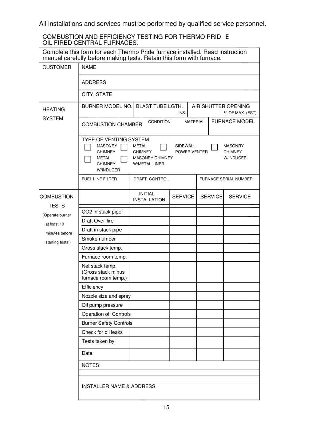 Thermo Products OH2-56, OT5-85, OH16-125, OL16-125, OT16-125, OL5-85, OL37-250, OH3-72, OL33-200, OT11-105, OH5-85, OL2-56 Customer 