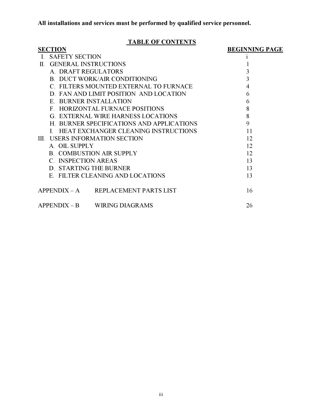 Thermo Products OT16-125, OT5-85, OH2-56, OH16-125, OL16-125, OL5-85, OL37-250, OH3-72 Section Table of Contents Beginning 