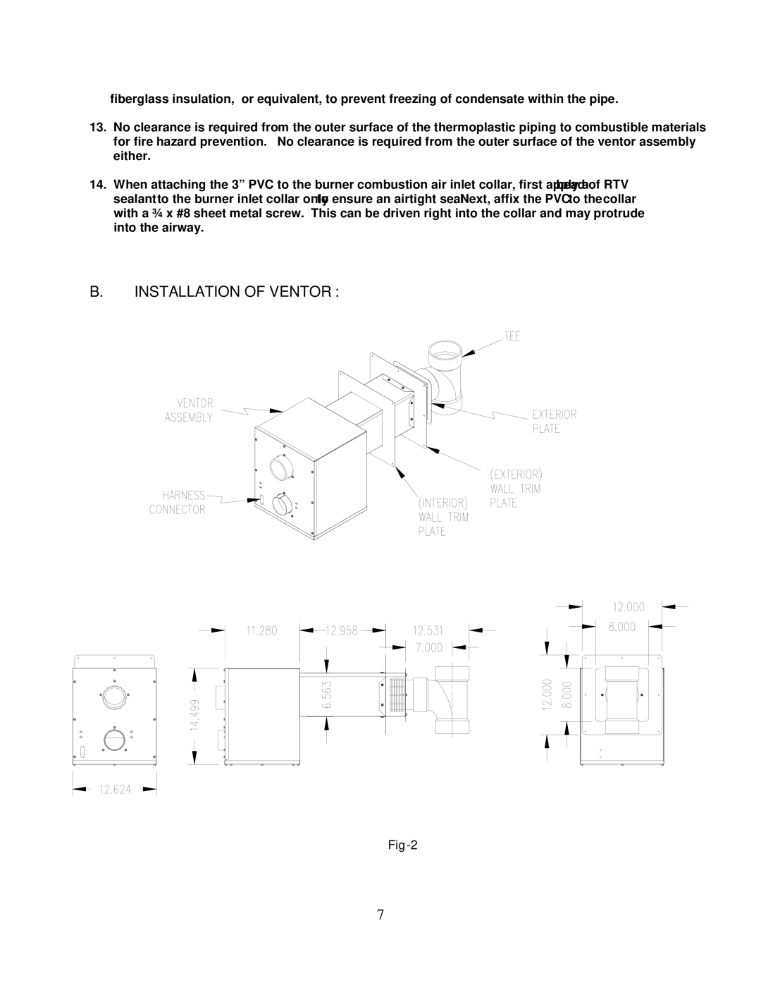 Thermo Products PHCFA072DV4R operation manual Installation of Ventor, Fig-2 