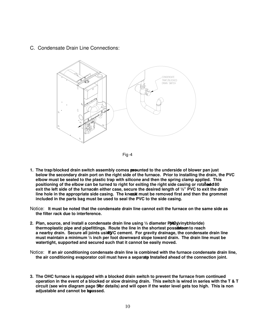 Thermo Products PHCFA072DV4R operation manual Condensate Drain Line Connections, Fig-4 