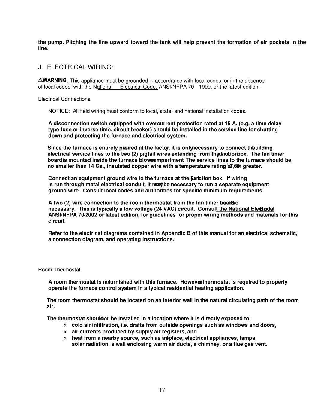 Thermo Products PHCFA072DV4R operation manual Electrical Wiring, Electrical Connections, Room Thermostat 