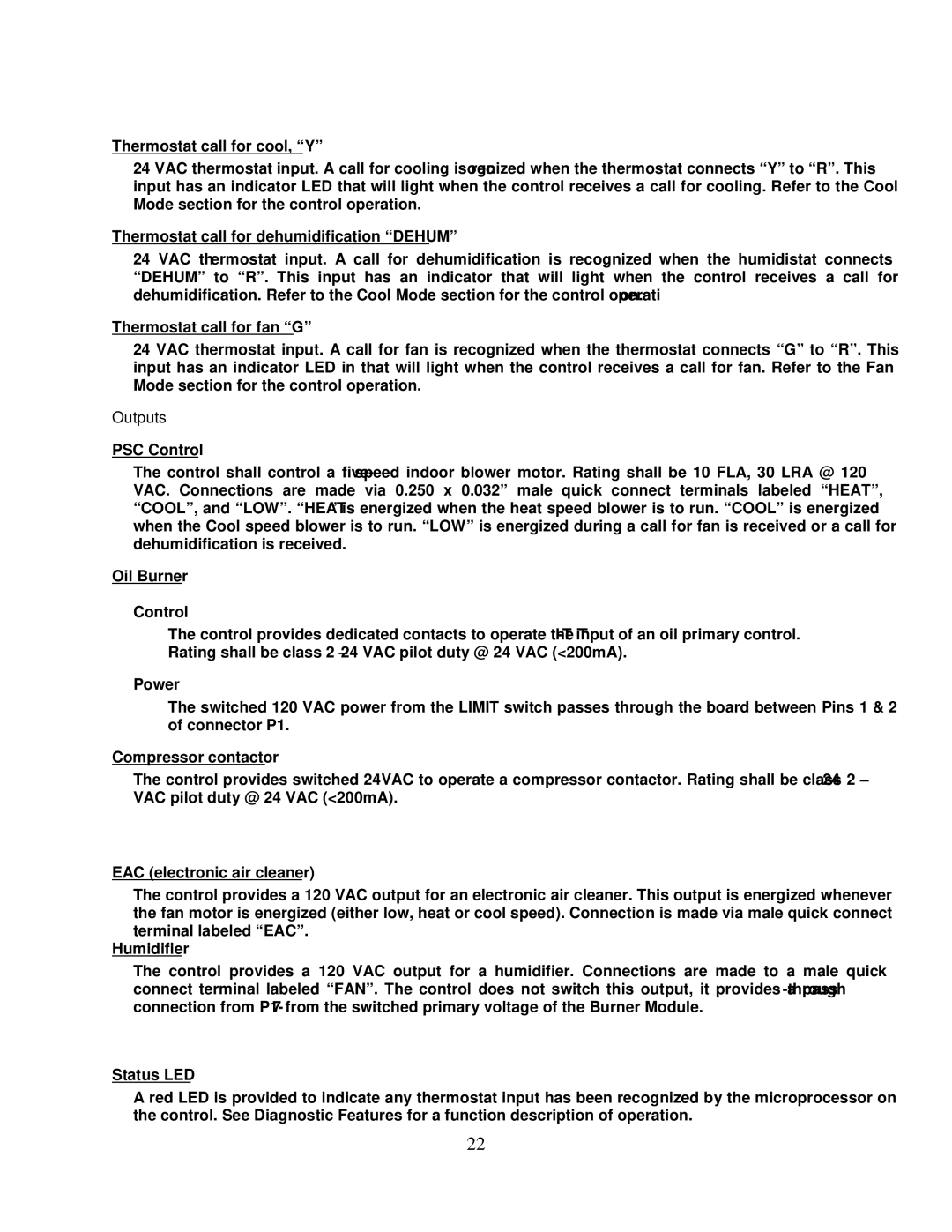 Thermo Products PHCFA072DV4R operation manual Outputs 