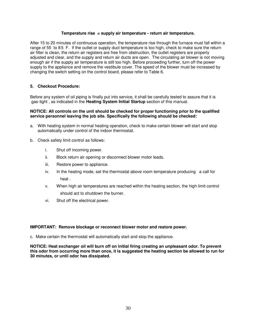 Thermo Products PHCFA072DV4R operation manual Checkout Procedure 