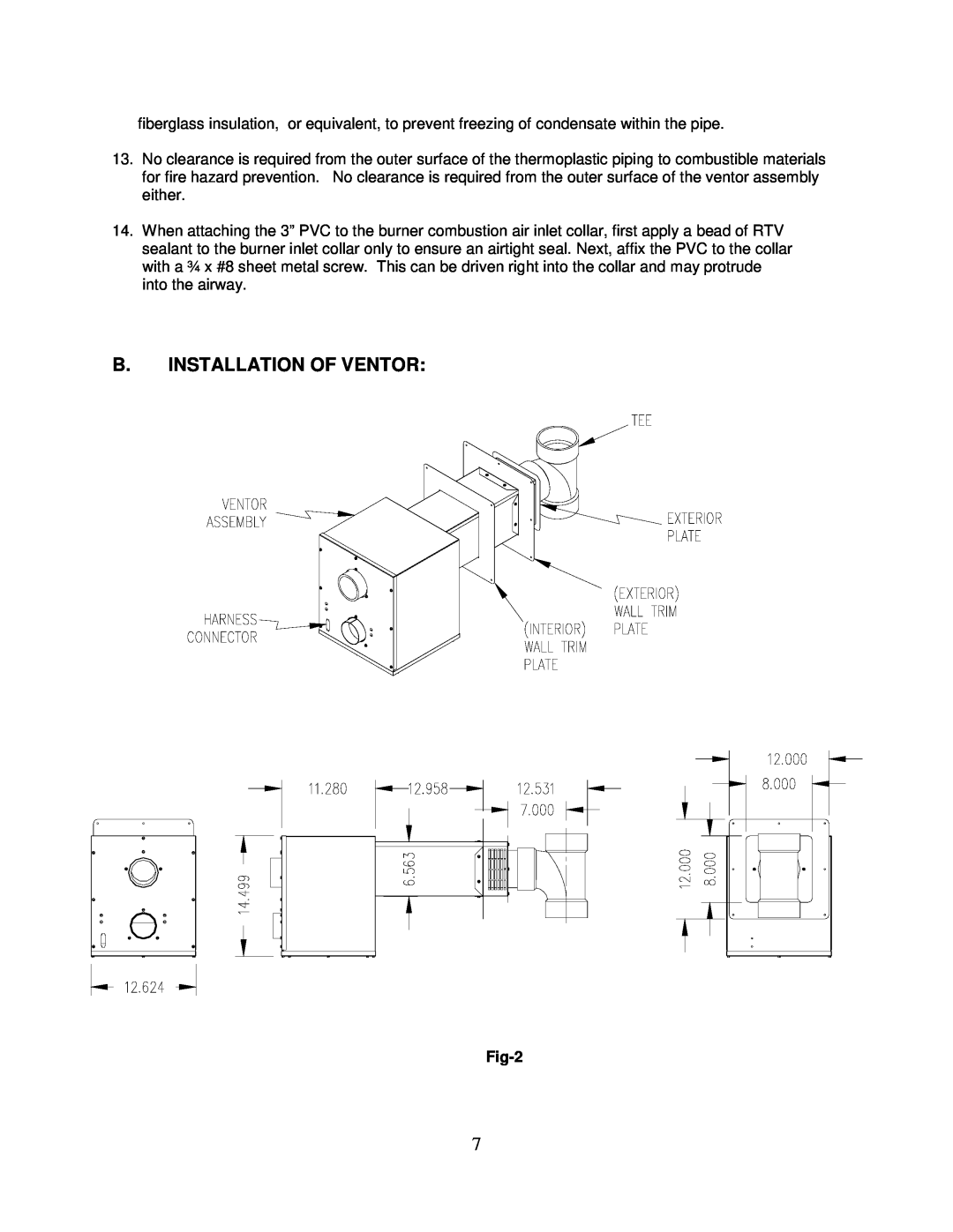 Thermo Products PHCFA072DV4R operation manual B.Installation Of Ventor, Fig-2 