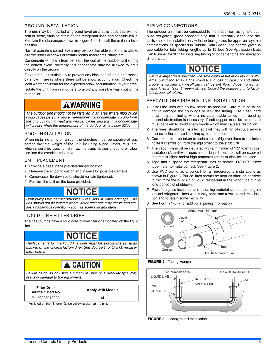 Thermo Products R-410A installation manual Ground Installation, Roof Installation, Unit Placement, Liquid Line FILTER-DRIER 