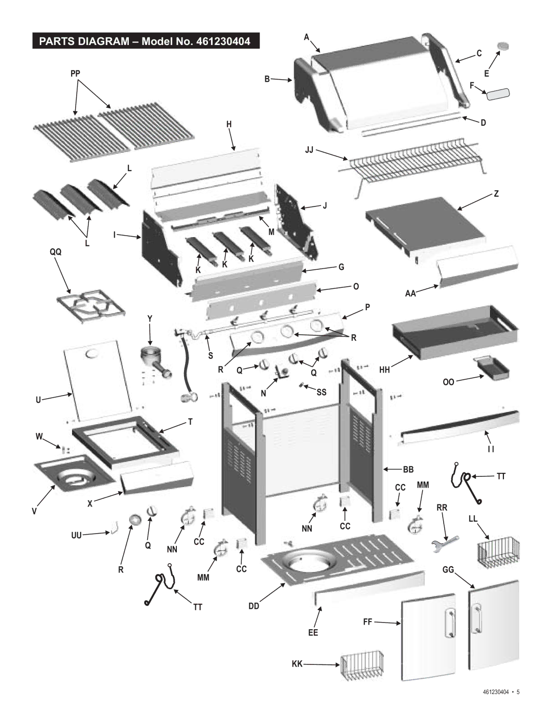 Thermos 461230404 manual Parts Diagram Model No 