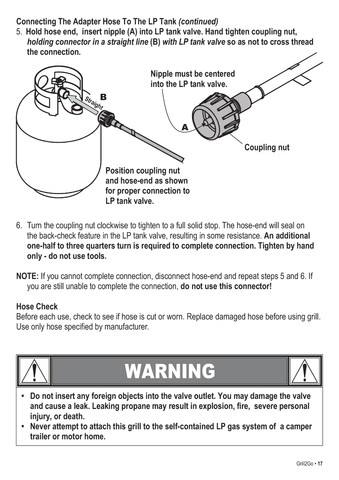 Thermos 465621303, 465611003 manual Hose Check 