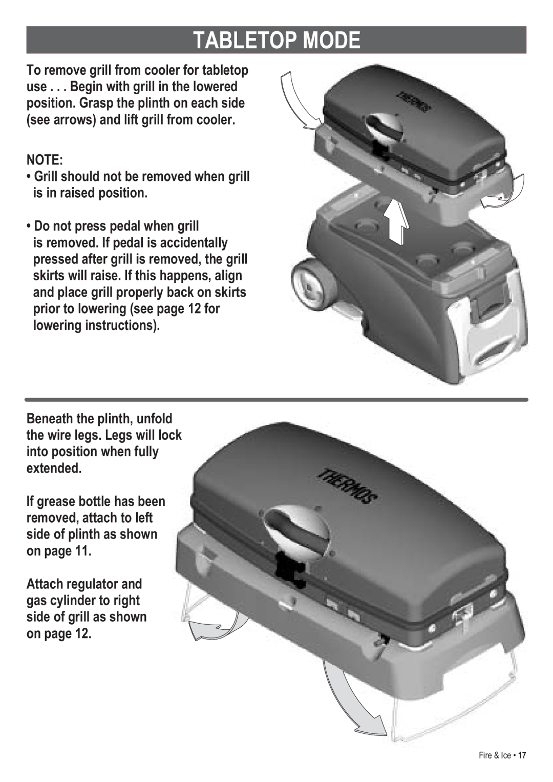 Thermos 465630003 manual Tabletop Mode 