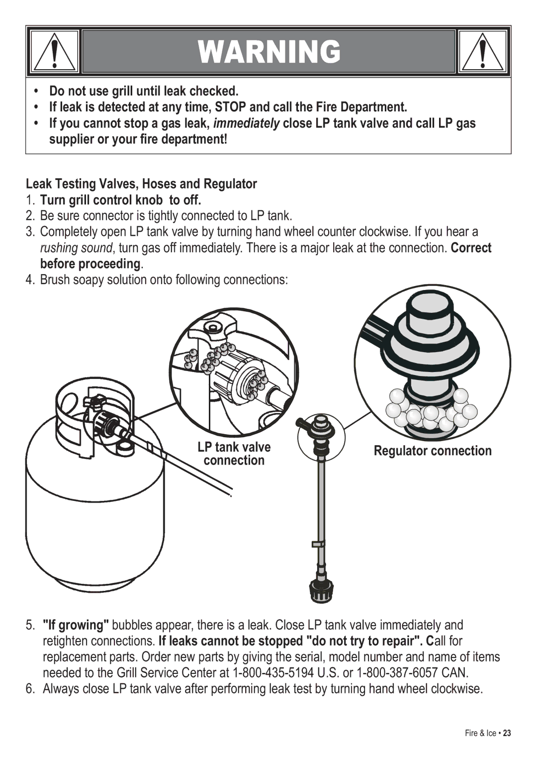 Thermos 465630003 manual LP tank valve Regulator connection Connection 