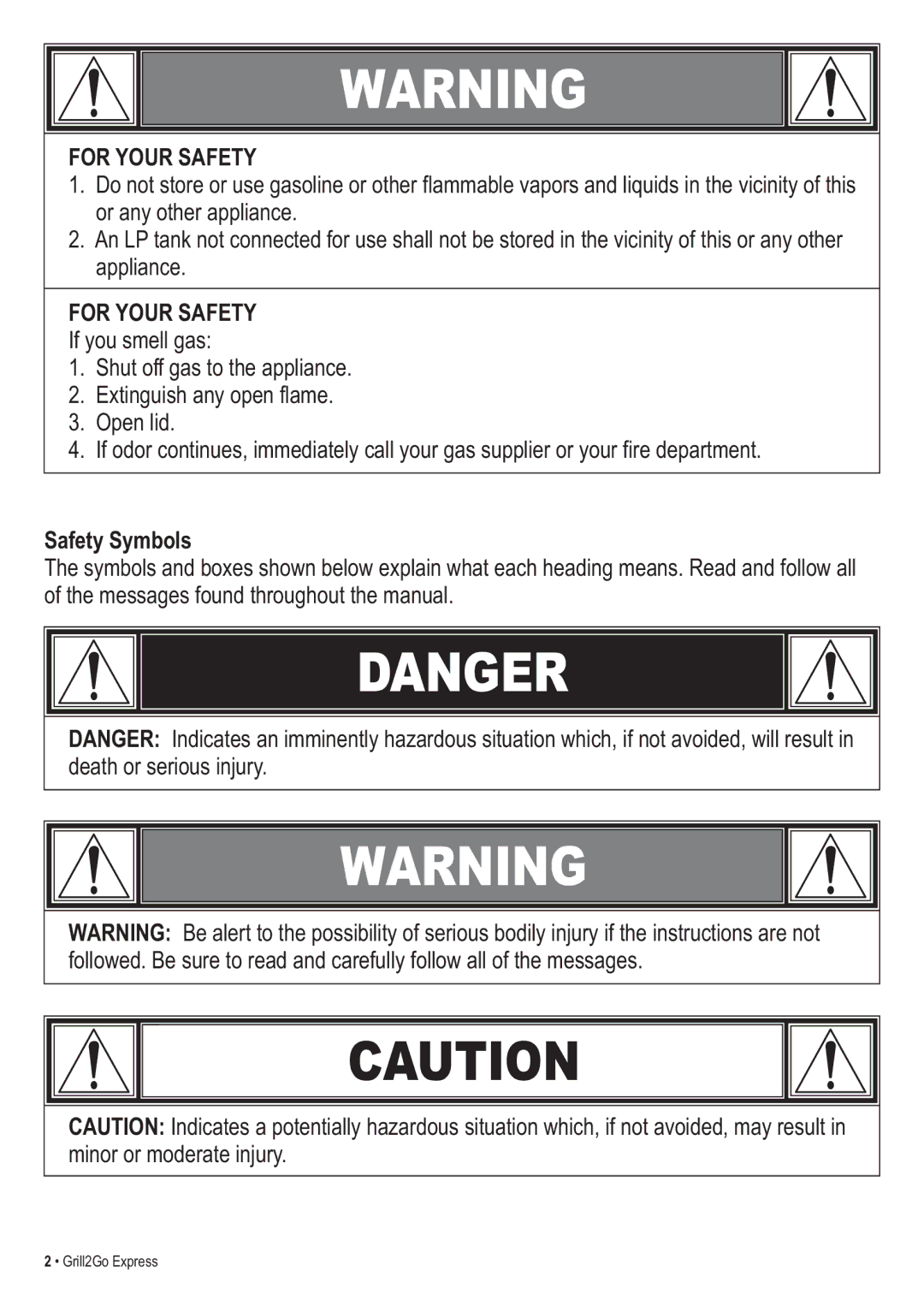 Thermos 465630503 manual For Your Safety, Safety Symbols 