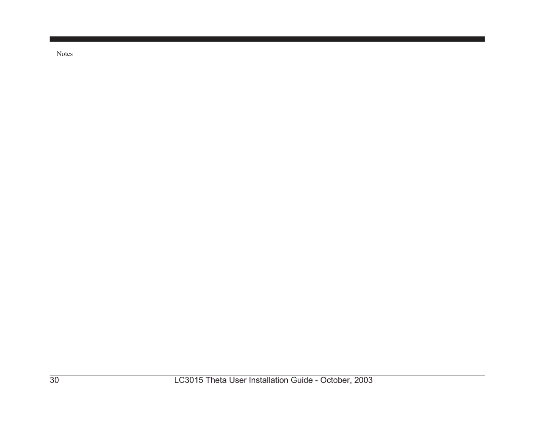 Theta Digital LC3015-2 manual LC3015 Theta User Installation Guide October 