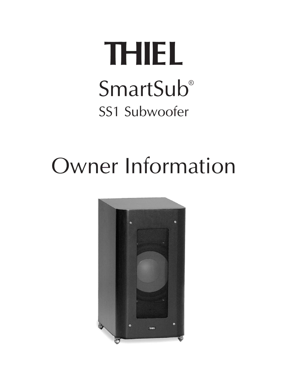 Thiel Audio Products SS1 Subwoofer manual Thiel 