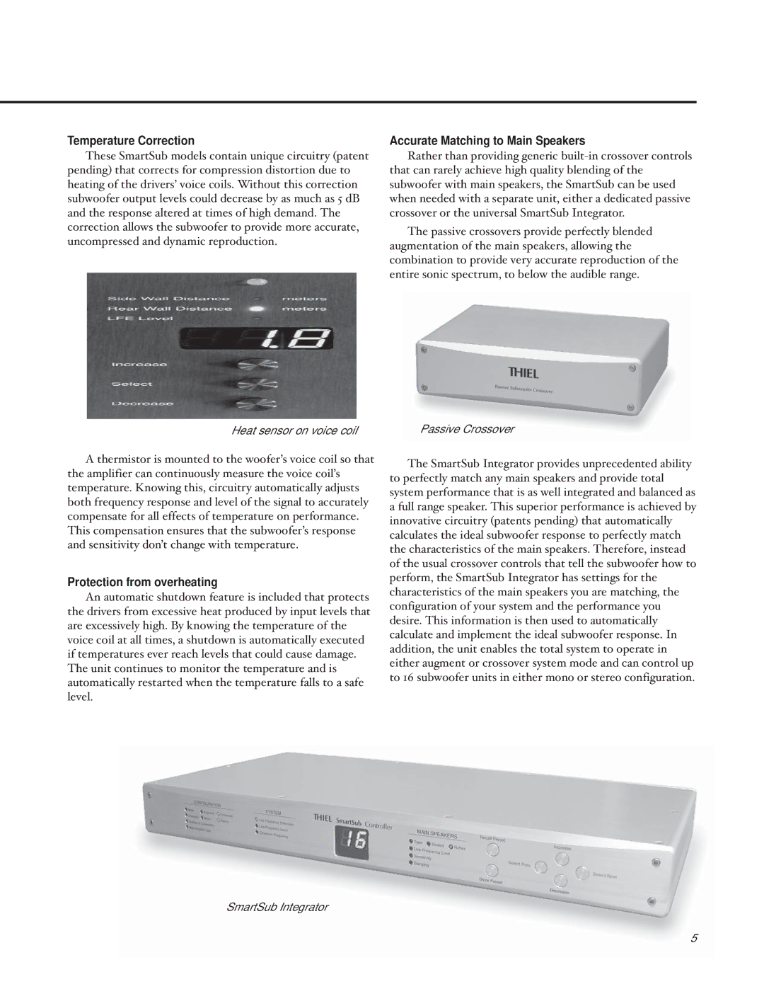 Thiel Audio Products SS3, SS4, SW1 manual Temperature Correction 