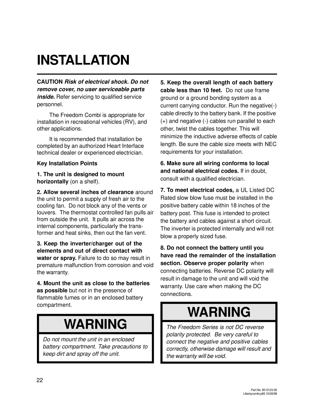 Thomas & Betts 20D, 15D owner manual Installation 