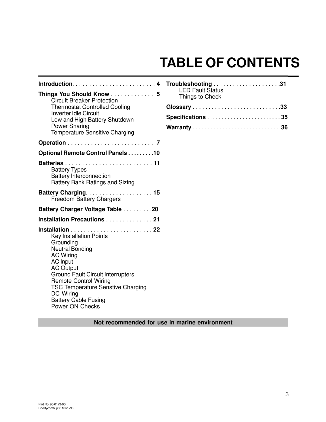 Thomas & Betts 20D, 15D owner manual Table of Contents 