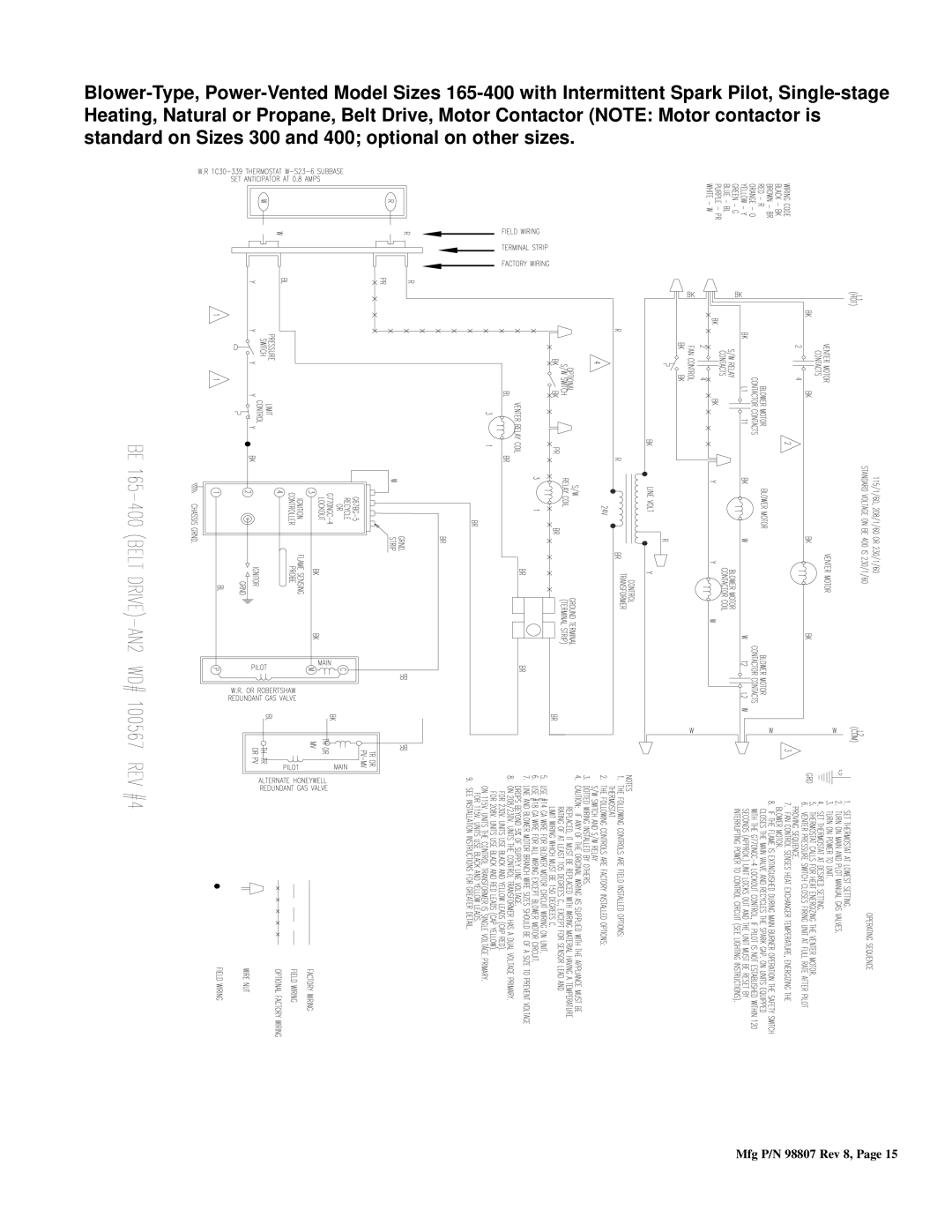 Thomas & Betts BE, FE warranty Mfg P/N 98807 Rev 8 