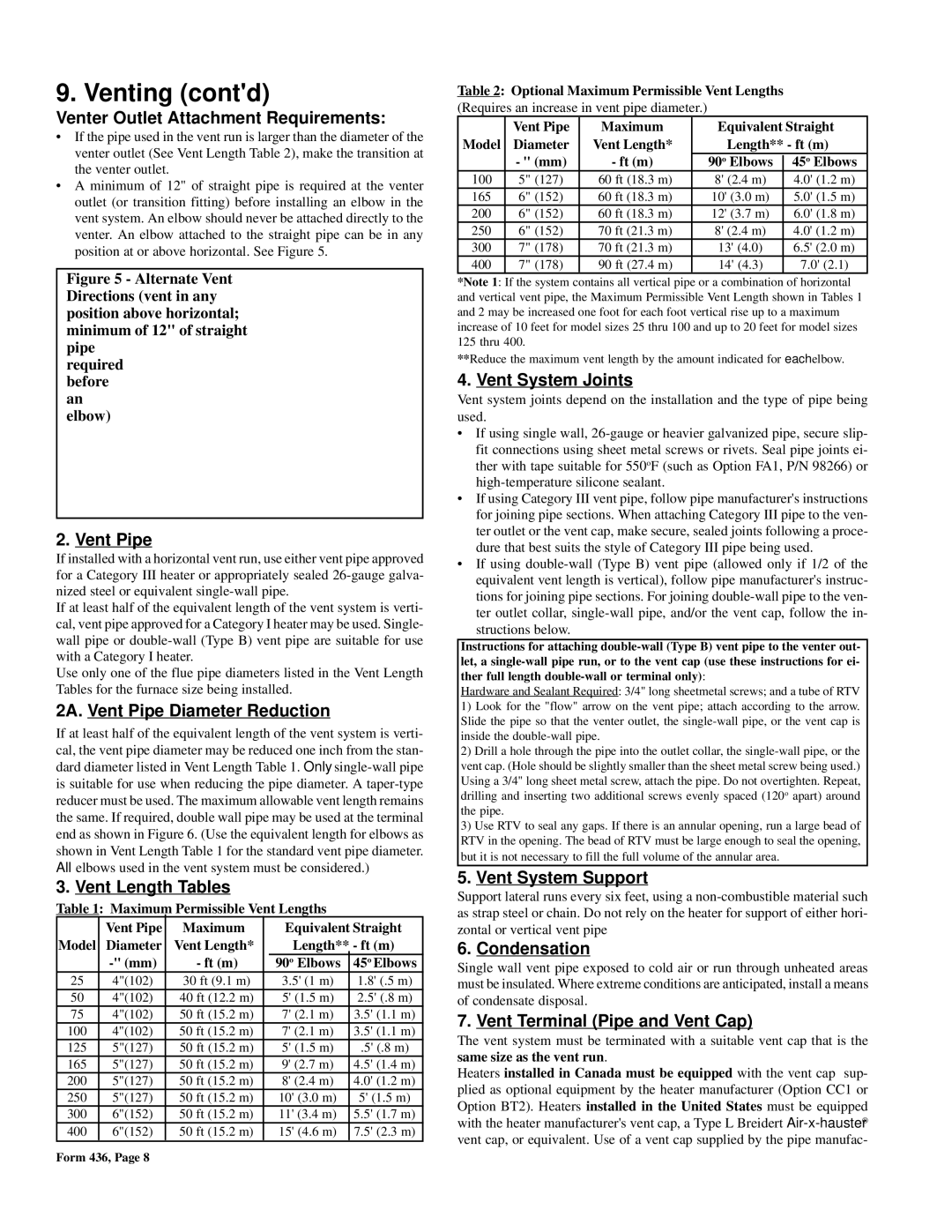 Thomas & Betts FE, BE warranty Venting contd 