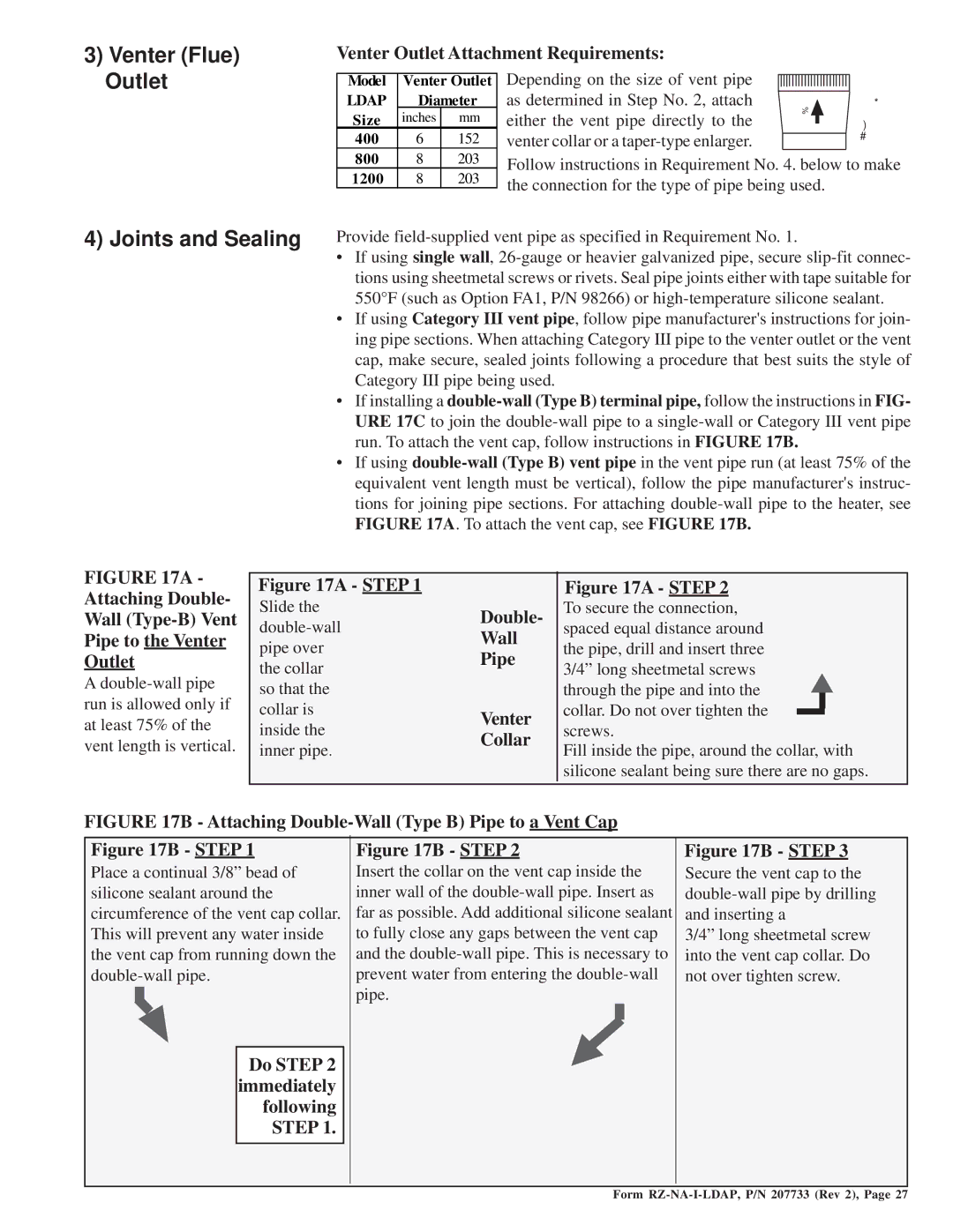 Thomas & Betts LDAP 1200 warranty Joints and Sealing 