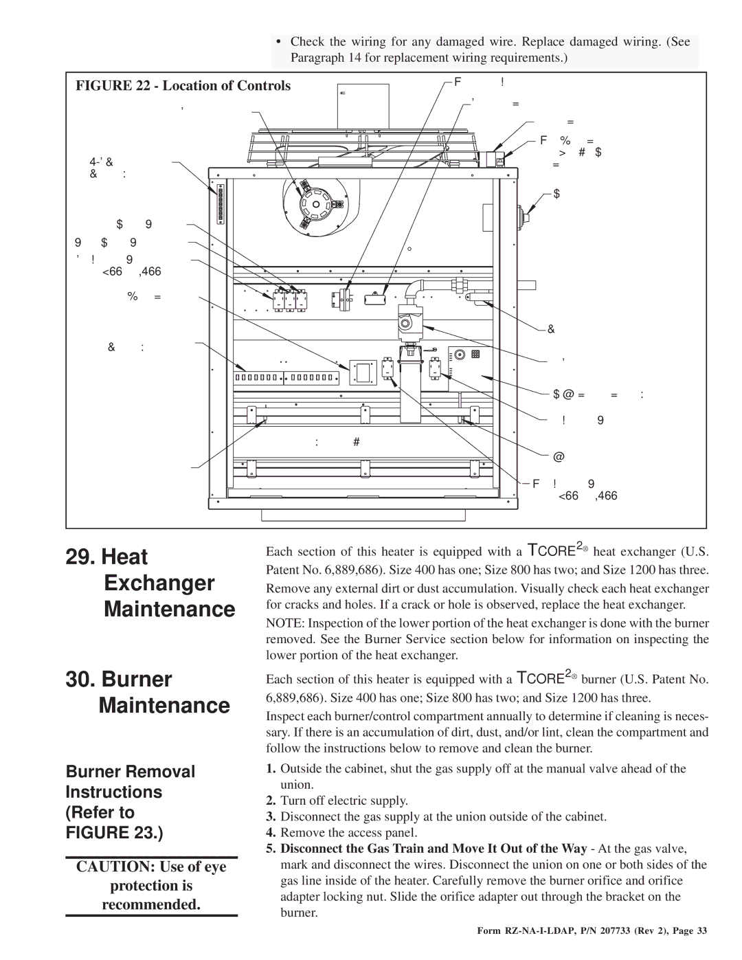 Thomas & Betts LDAP 1200 warranty Heat Exchanger Maintenance Burner Maintenance, Location of Controls 