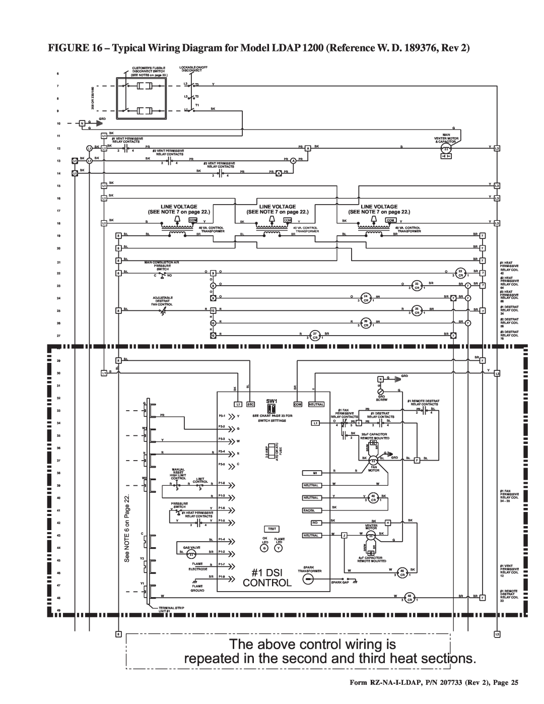 Thomas & Betts LDAP 1200 The above control wiring is, repeated in the second and third heat sections, Page, Line Voltage 