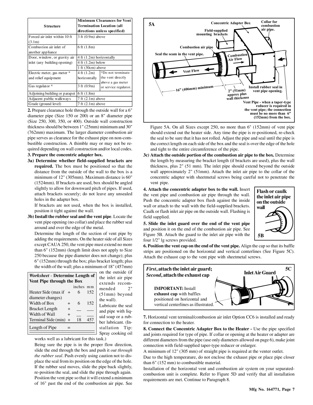 Thomas & Betts RZ405, RGM 405 dimensions Flash or caulk, Inlet air pipe, On the outside, Wall 