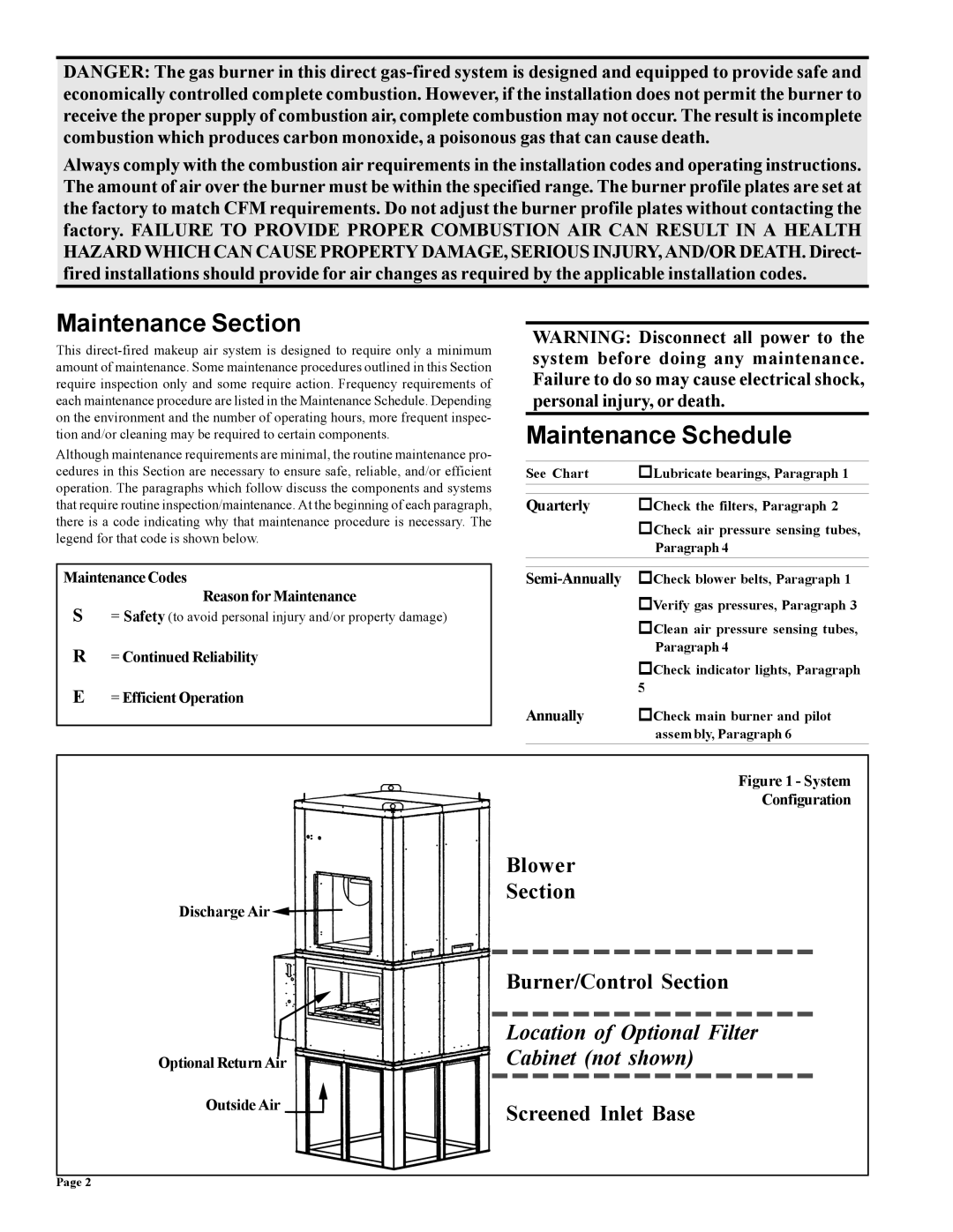 Thomas & Betts RZ-NA 441-OMS installation manual Maintenance Section, Maintenance Schedule 