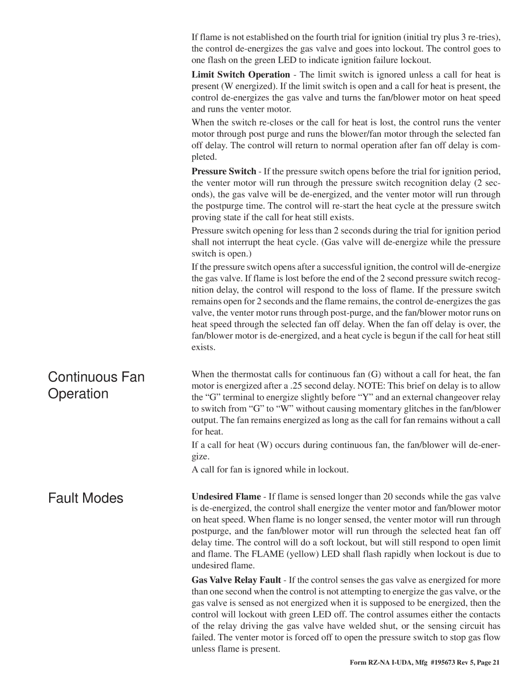 Thomas & Betts UDAP, UDAS dimensions Continuous Fan Operation Fault Modes 