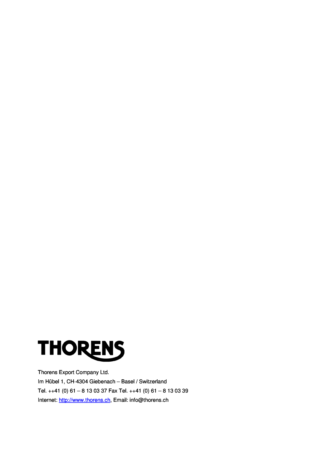 THORENS 653-068 manual 