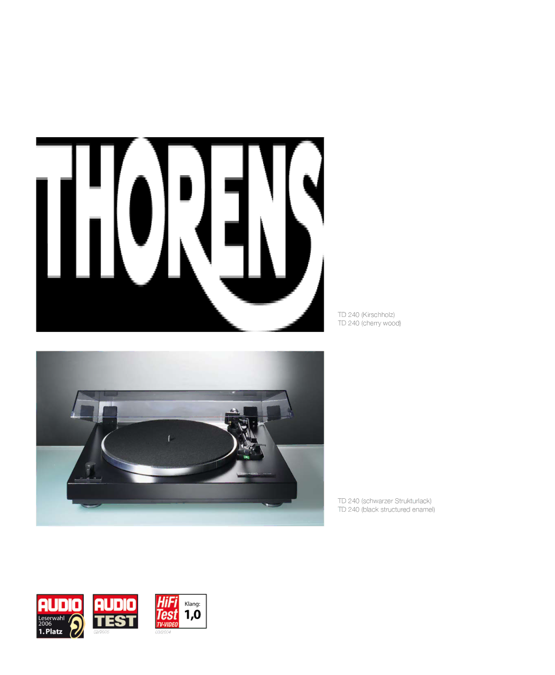 THORENS MM001 manual Platz 