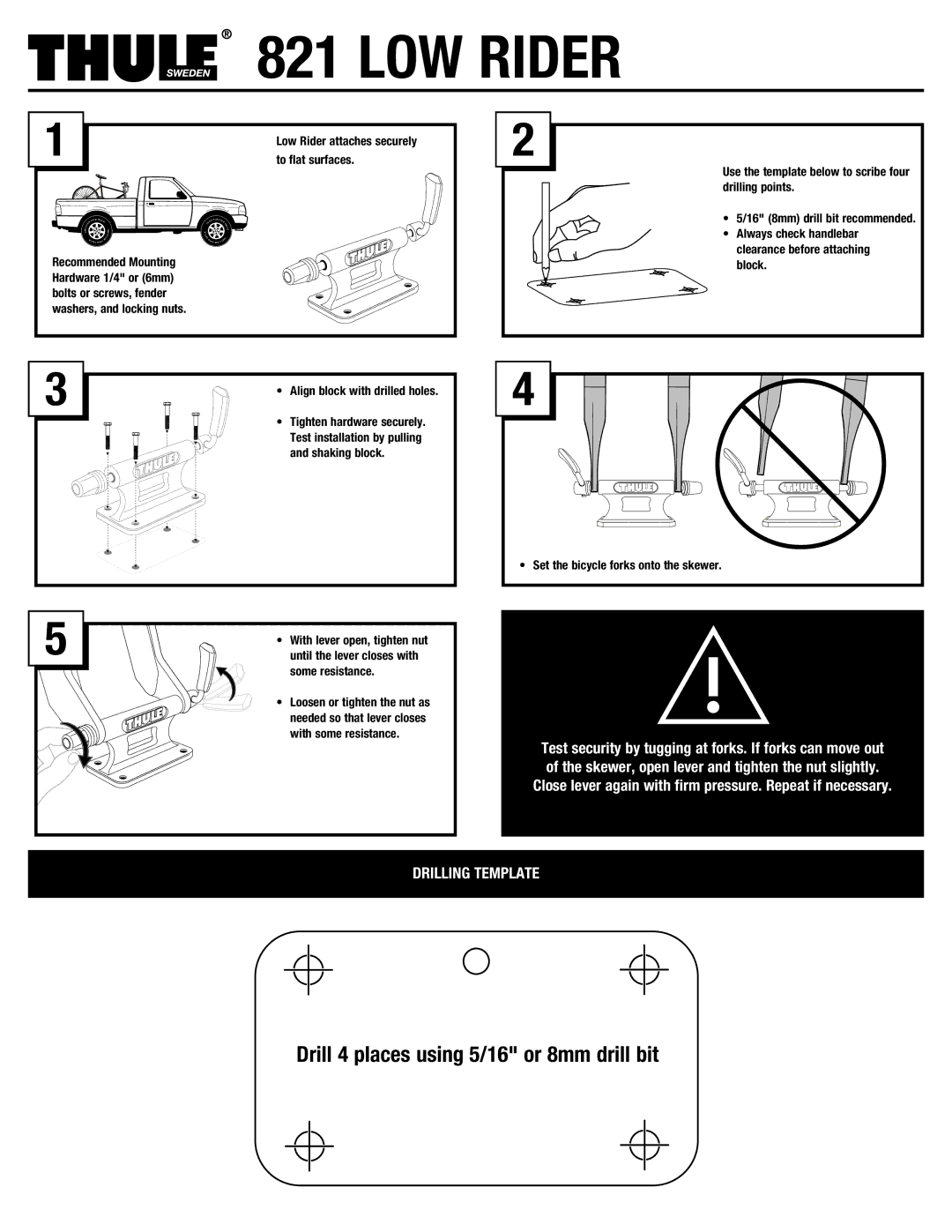 Thule 821 manual LOW Rider 