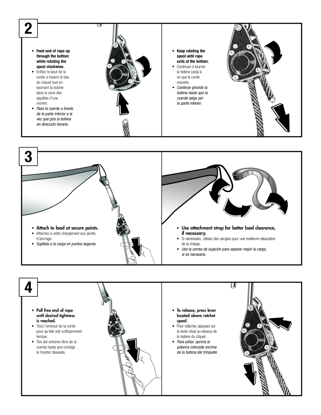 Thule 855 manual Attach to load at secure points 