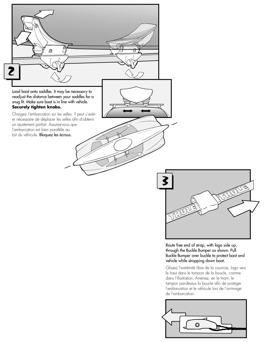 Thule 876 installation instructions Securely tighten knobs 